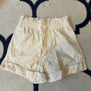 Abercrombie & Fitch Cream Paperbag Shorts